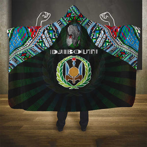 Djibouti Roots Hooded Blanket African Pride in Fingerprint and Tribal Colors