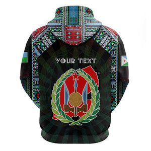 Personalized Djibouti Roots Hoodie African Pride in Fingerprint and Tribal Colors