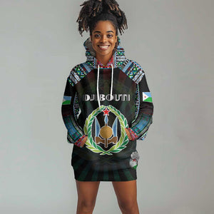 Personalized Djibouti Roots Hoodie Dress African Pride in Fingerprint and Tribal Colors