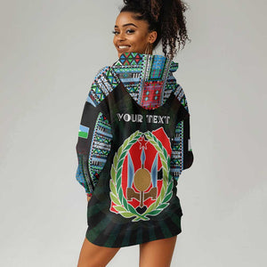 Personalized Djibouti Roots Hoodie Dress African Pride in Fingerprint and Tribal Colors