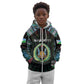 Personalized Djibouti Roots Kid Hoodie African Pride in Fingerprint and Tribal Colors