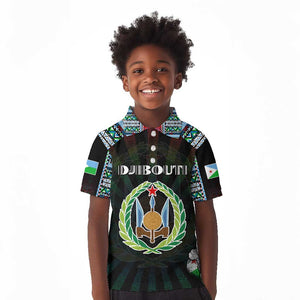 Personalized Djibouti Roots Kid Polo Shirt African Pride in Fingerprint and Tribal Colors