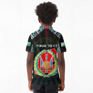 Personalized Djibouti Roots Kid Polo Shirt African Pride in Fingerprint and Tribal Colors