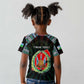 Personalized Djibouti Roots Kid T shirt African Pride in Fingerprint and Tribal Colors