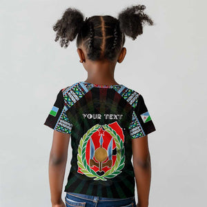Personalized Djibouti Roots Kid T shirt African Pride in Fingerprint and Tribal Colors