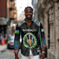 Personalized Djibouti Roots Long Sleeve Button Shirt African Pride in Fingerprint and Tribal Colors