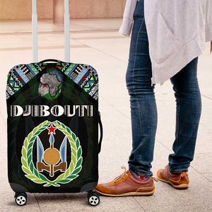 Djibouti Roots Luggage Cover African Pride in Fingerprint and Tribal Colors