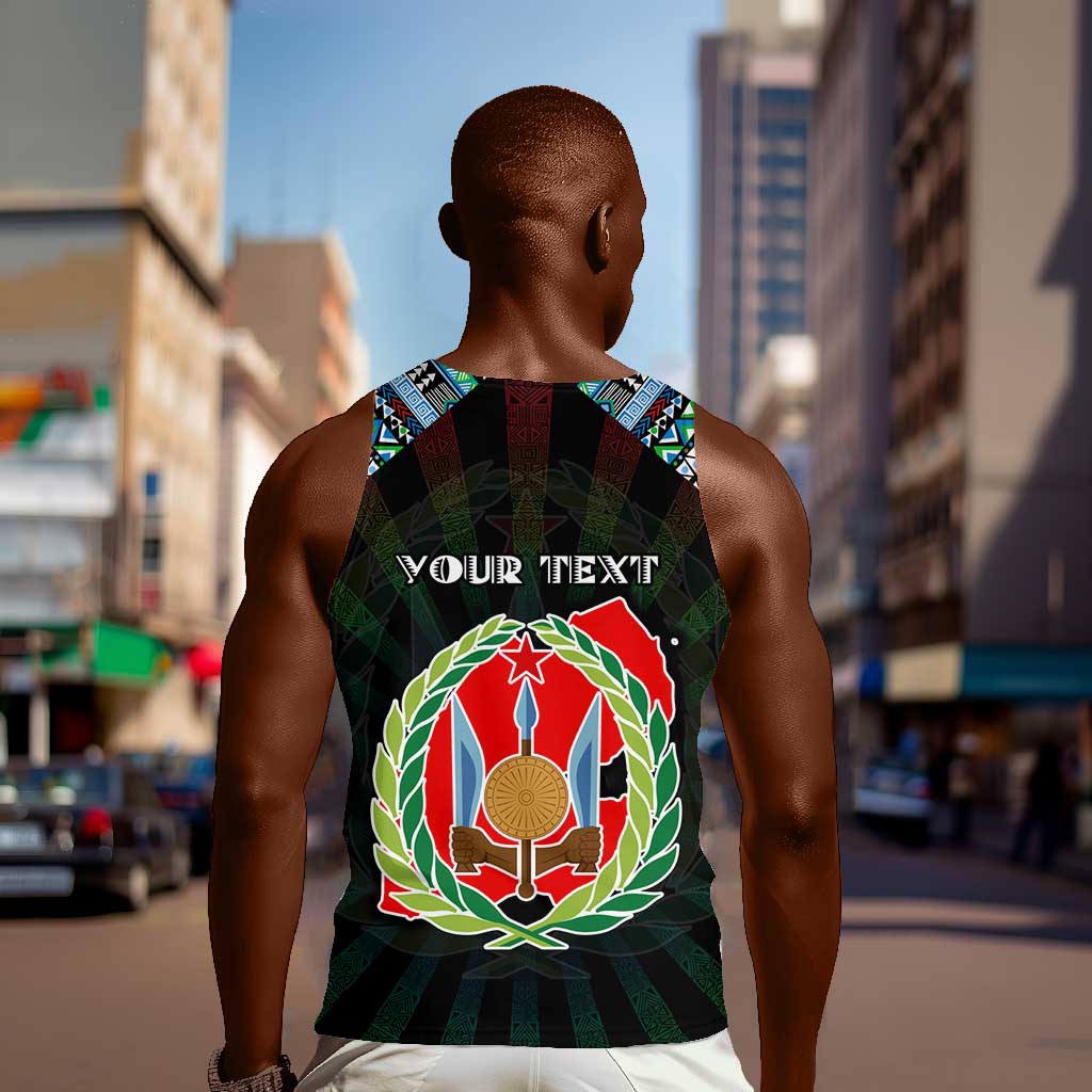 Personalized Djibouti Roots Men Tank Top African Pride in Fingerprint and Tribal Colors