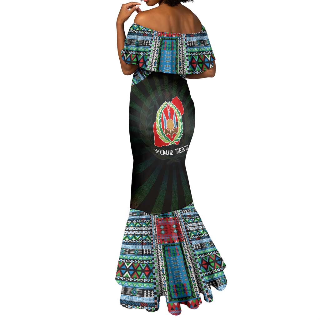 Personalized Djibouti Roots Mermaid Dress African Pride in Fingerprint and Tribal Colors
