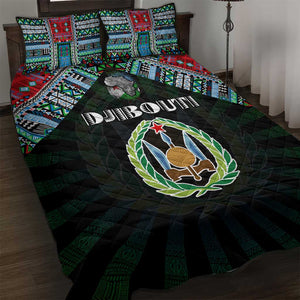 Djibouti Roots Quilt Bed Set African Pride in Fingerprint and Tribal Colors
