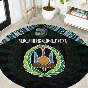 Djibouti Roots Round Carpet African Pride in Fingerprint and Tribal Colors