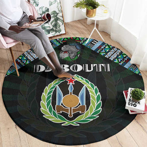 Djibouti Roots Round Carpet African Pride in Fingerprint and Tribal Colors