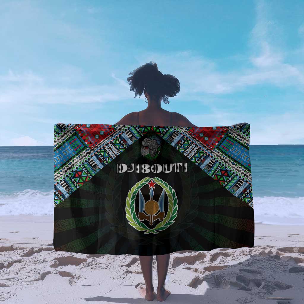 Djibouti Roots Sarong African Pride in Fingerprint and Tribal Colors