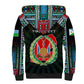 Personalized Djibouti Roots Sherpa Hoodie African Pride in Fingerprint and Tribal Colors