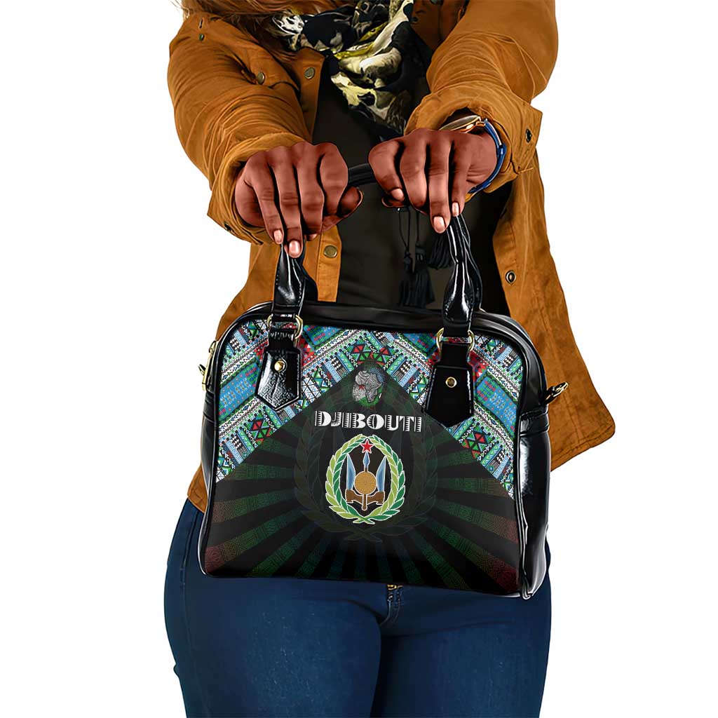 Djibouti Roots Shoulder Handbag African Pride in Fingerprint and Tribal Colors