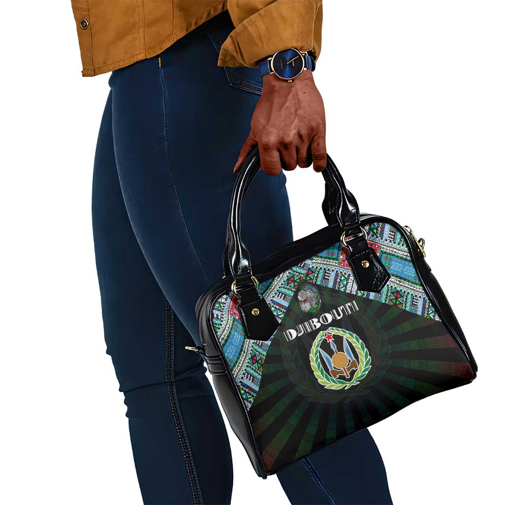 Djibouti Roots Shoulder Handbag African Pride in Fingerprint and Tribal Colors