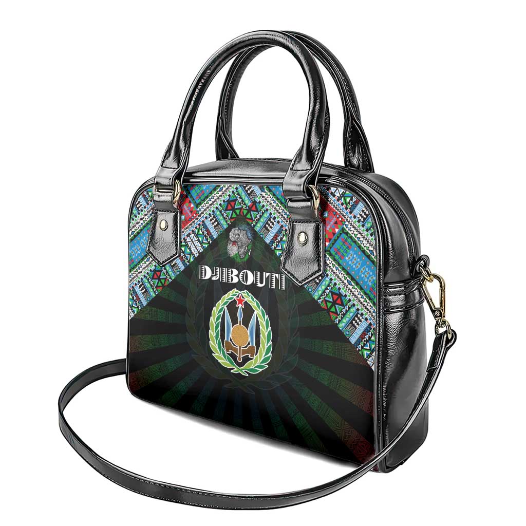 Djibouti Roots Shoulder Handbag African Pride in Fingerprint and Tribal Colors