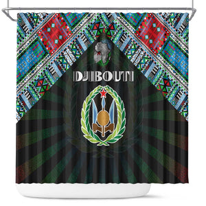 Djibouti Roots Shower Curtain African Pride in Fingerprint and Tribal Colors