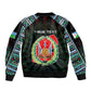 Personalized Djibouti Roots Sleeve Zip Bomber Jacket African Pride in Fingerprint and Tribal Colors