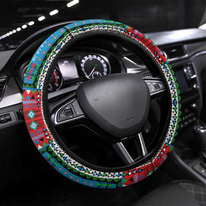 Djibouti Roots Steering Wheel Cover African Pride in Fingerprint and Tribal Colors