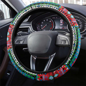 Djibouti Roots Steering Wheel Cover African Pride in Fingerprint and Tribal Colors