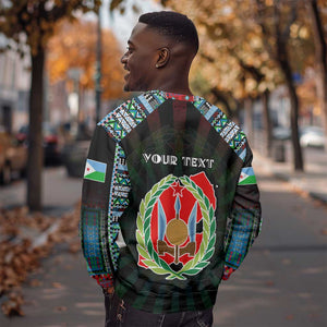 Personalized Djibouti Roots Sweatshirt African Pride in Fingerprint and Tribal Colors