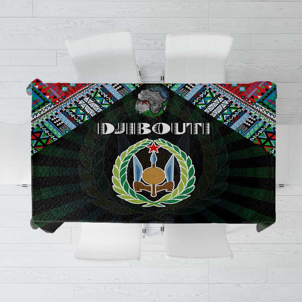Djibouti Roots Tablecloth African Pride in Fingerprint and Tribal Colors