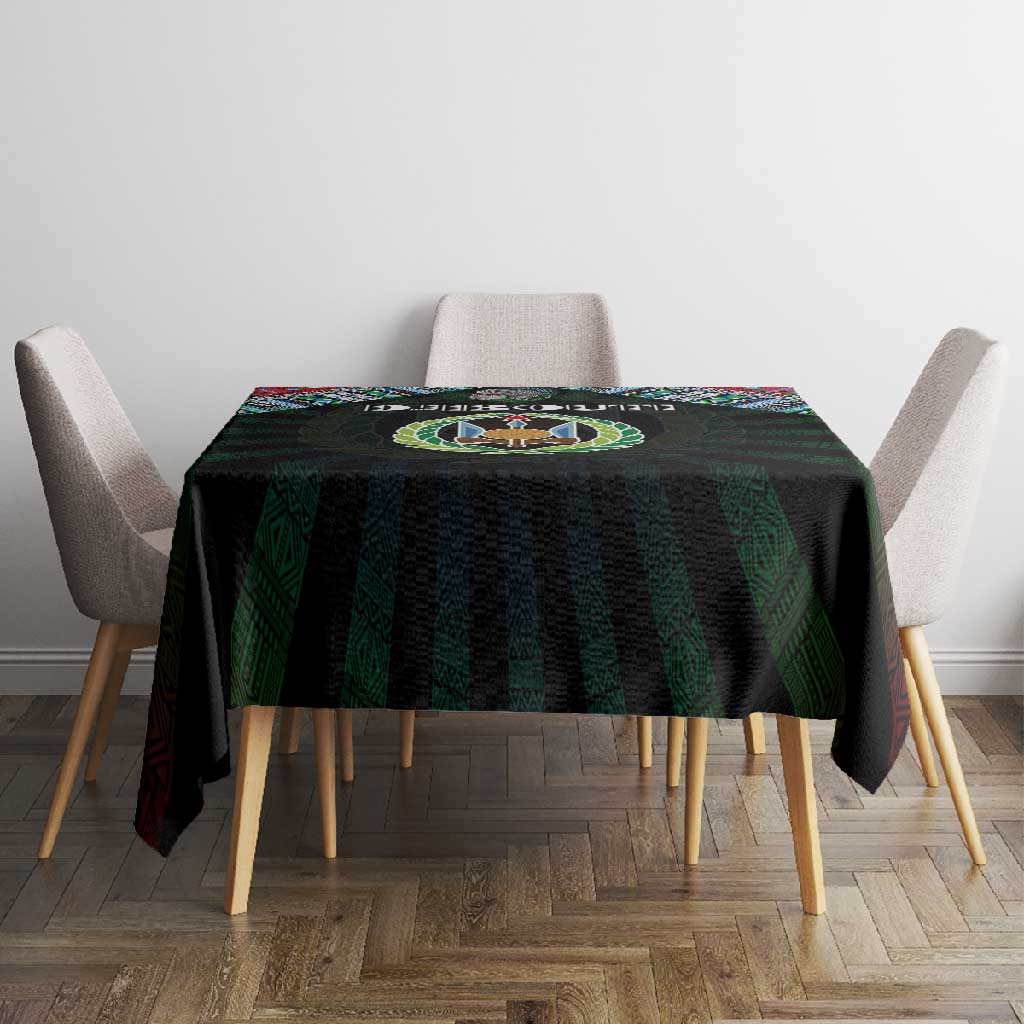 Djibouti Roots Tablecloth African Pride in Fingerprint and Tribal Colors