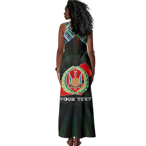 Personalized Djibouti Roots Tank Maxi Dress African Pride in Fingerprint and Tribal Colors