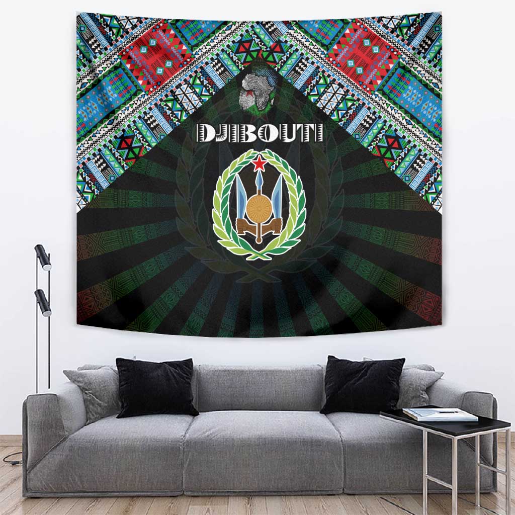 Djibouti Roots Tapestry African Pride in Fingerprint and Tribal Colors