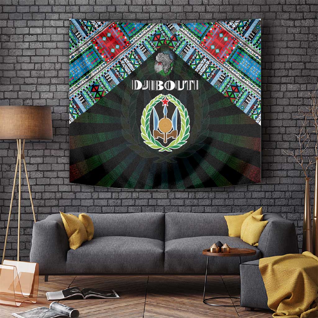 Djibouti Roots Tapestry African Pride in Fingerprint and Tribal Colors