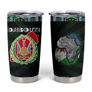Djibouti Roots Tumbler Cup African Pride in Fingerprint and Tribal Colors