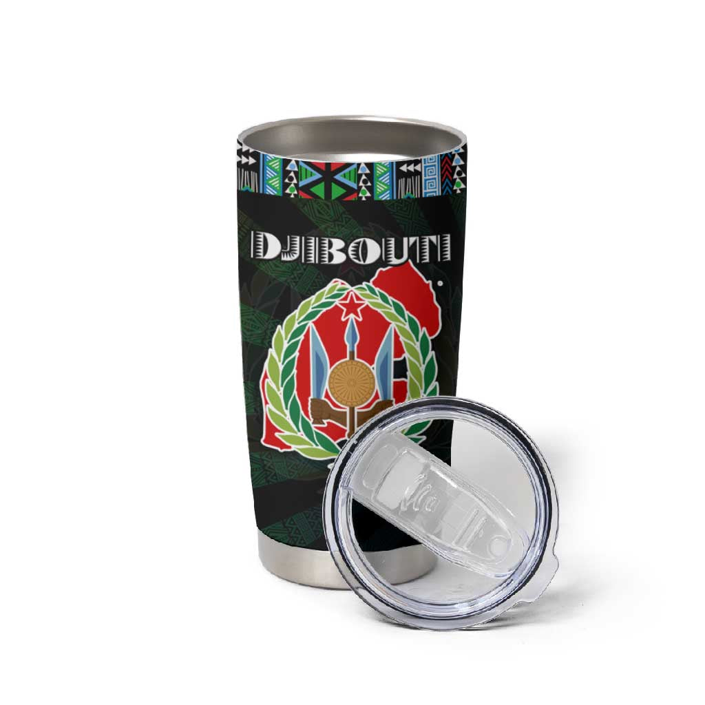 Djibouti Roots Tumbler Cup African Pride in Fingerprint and Tribal Colors