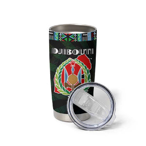 Djibouti Roots Tumbler Cup African Pride in Fingerprint and Tribal Colors