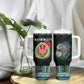 Djibouti Roots Tumbler With Handle African Pride in Fingerprint and Tribal Colors