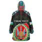 Personalized Djibouti Roots Wearable Blanket Hoodie African Pride in Fingerprint and Tribal Colors