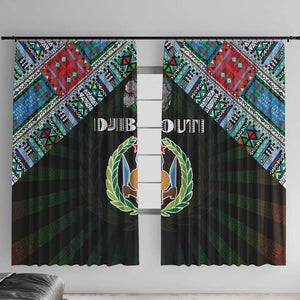 Djibouti Roots Window Curtain African Pride in Fingerprint and Tribal Colors