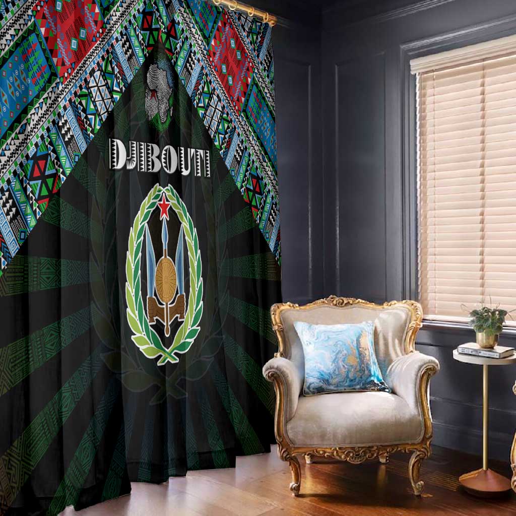 Djibouti Roots Window Curtain African Pride in Fingerprint and Tribal Colors