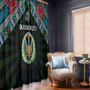 Djibouti Roots Window Curtain African Pride in Fingerprint and Tribal Colors