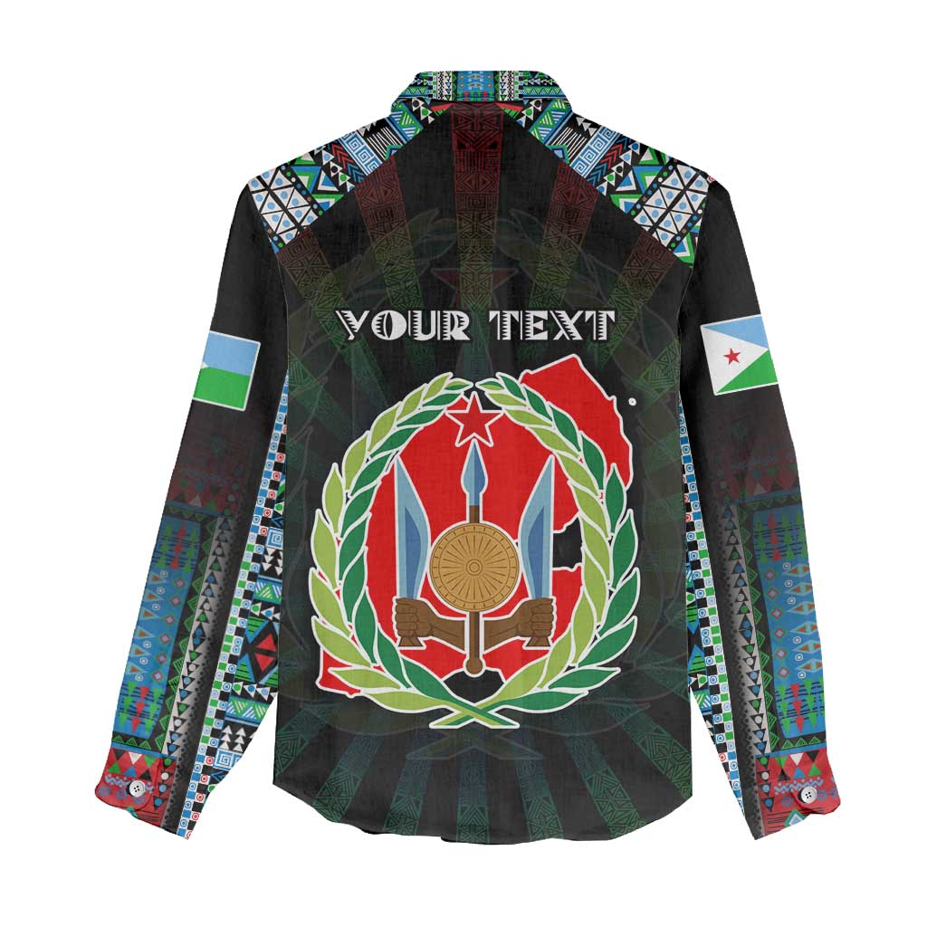 Personalized Djibouti Roots Women Casual Shirt African Pride in Fingerprint and Tribal Colors