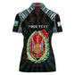 Personalized Djibouti Roots Women Polo Shirt African Pride in Fingerprint and Tribal Colors