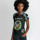 Personalized Djibouti Roots Women Polo Shirt African Pride in Fingerprint and Tribal Colors