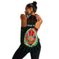Personalized Djibouti Roots Women Racerback Tank African Pride in Fingerprint and Tribal Colors