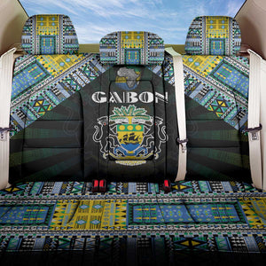 Gabon Roots Back Car Seat Cover African Pride in Fingerprint and Tribal Colors