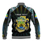 Personalized Gabon Roots Baseball Jacket African Pride in Fingerprint and Tribal Colors