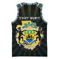 Personalized Gabon Roots Basketball Jersey African Pride in Fingerprint and Tribal Colors - African Pride