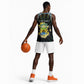 Personalized Gabon Roots Basketball Jersey African Pride in Fingerprint and Tribal Colors - African Pride