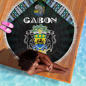 Gabon Roots Beach Blanket African Pride in Fingerprint and Tribal Colors