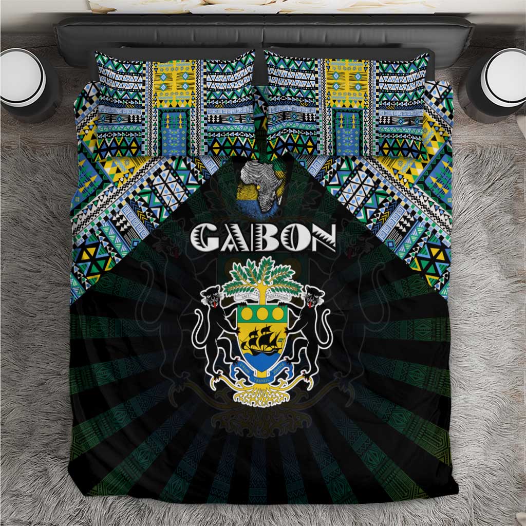 Gabon Roots Bedding Set African Pride in Fingerprint and Tribal Colors