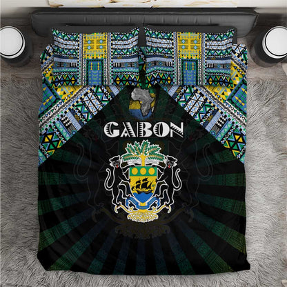 Gabon Roots Bedding Set African Pride in Fingerprint and Tribal Colors